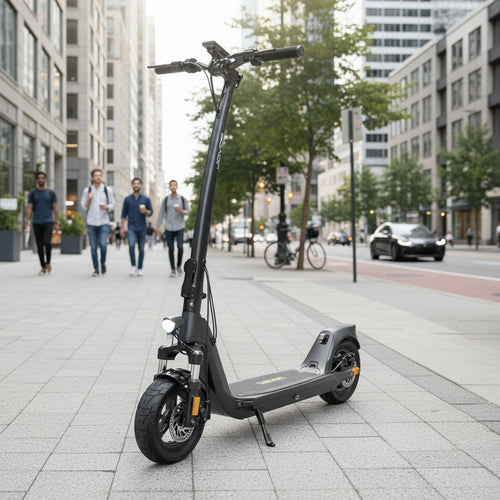 Joyor C10-E ABE Electric Scooter with 500W Motor, Foldable Design and Long Range Battery.