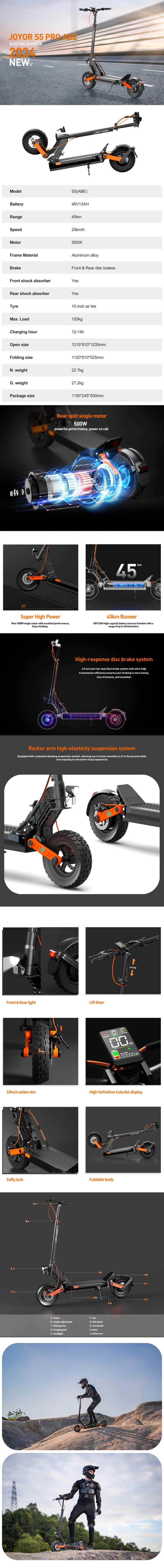 Joyor_S5_ABE_electric scooter product detail images.