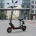 Joyor S8E EEC electric scooter featuring a comfortable seat, durable off-road tires, suspension system, and reliable urban mobility.