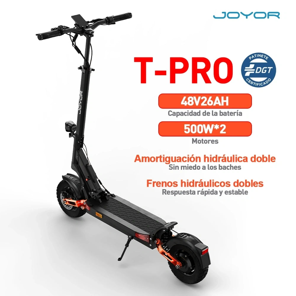 JOYOR T-PRO-DGT Performance Electric Scooter | Powerful Urban Scooter with Advanced Suspension & All-Terrain Tires
